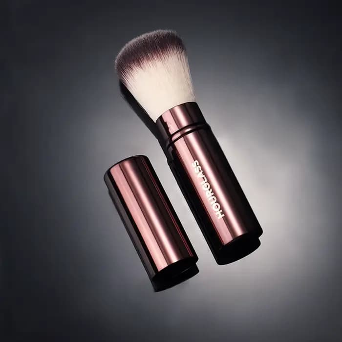Pinceau de maquillage rétractable avec étui, 1 pièce, brosse portable pour blush, contour de la poud