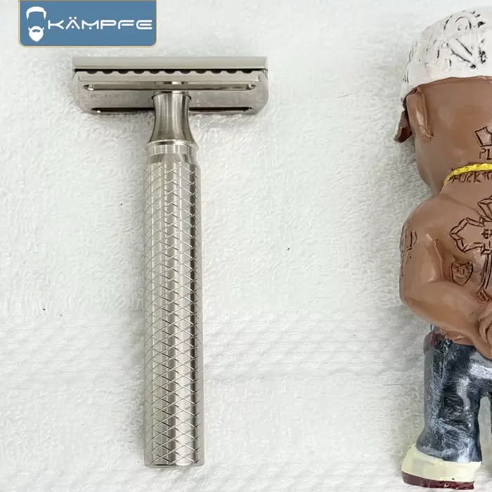 Rasoir manuel KAMPFE de sécurité à double tranchant en alliage de titane pour homme, usinage CNC de 
