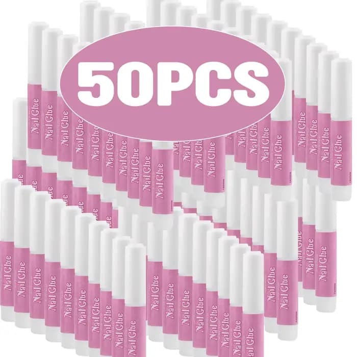 50 pièces colle à ongles pour ongles acryliques, colle pour pointes d'ongles colle professionnelle p