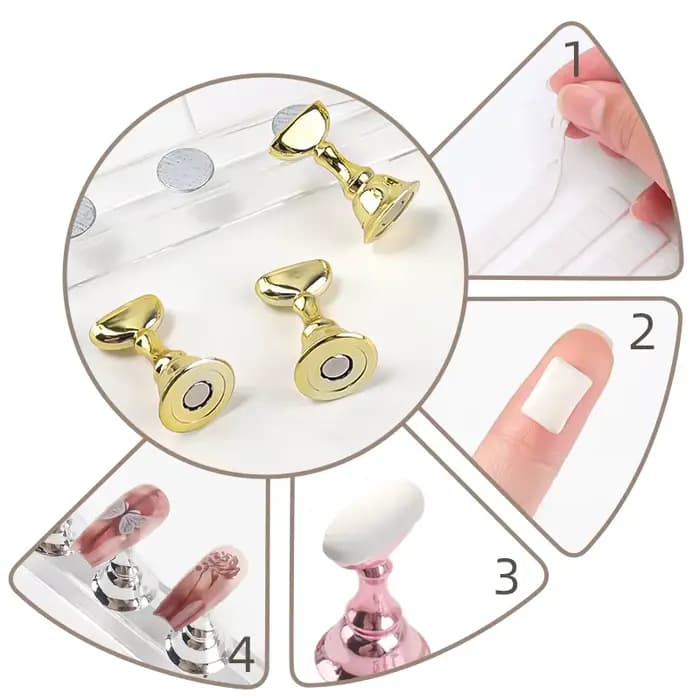 5 pièces support pour ongles faux ongles pointe support de pratique Base en cristal support magnétiq