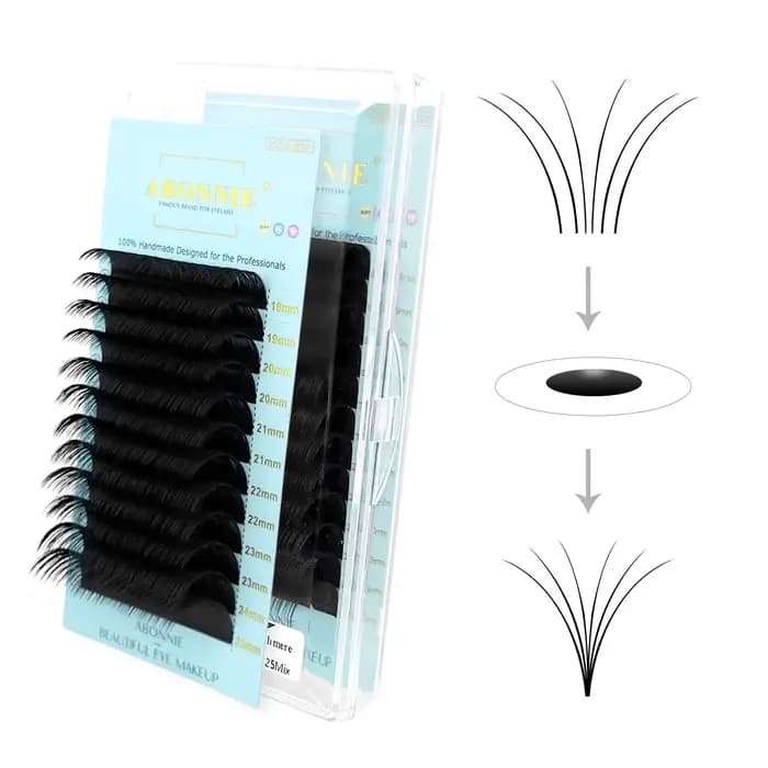 ABONNIE-Extensions de Cils Individuels en Cachemire, Faux-Cils Classiques en Vison Doux Noir, Platea