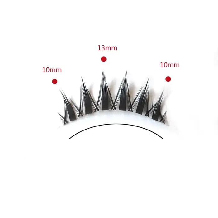 Faux cils naturels longs œil de chat, extension de cils manga faits à la main, bande croisée, maquil