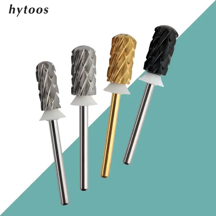 HYTOOS 5XC forets à ongles baril de sécurité 3/32 foret de manucure en carbure supérieur lisse enlev