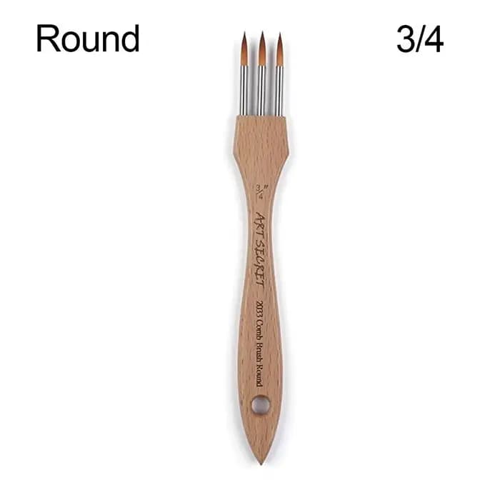Brosse à Peigne Rond et pio à Dents Multiples, Manche en Nylon, Laine de Bambou, Interconnexion, Fou