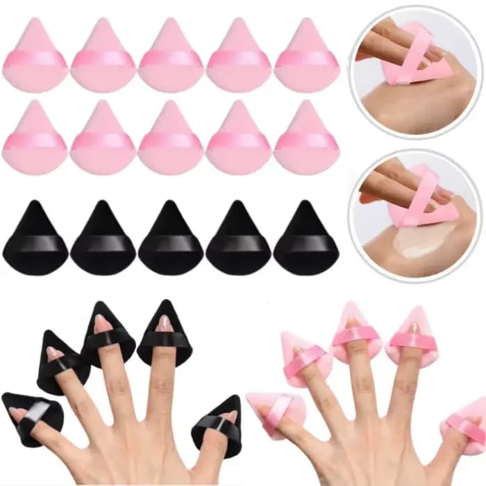 Mini éponge en velours triangle pour fond de teint, applicateur de correcteur pour le visage, éponge
