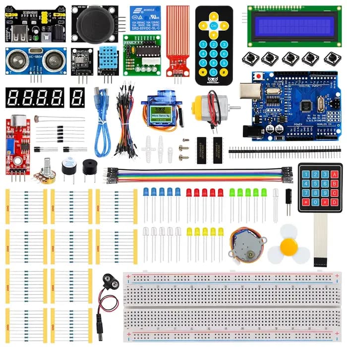 KUONGSHUN Super Starter Kit comprenant platine de prototypage 1602 IIC, jeu de fils de raccordement 