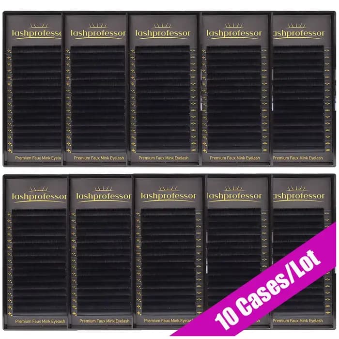 Lashprofessor-Extensions de cils en faux vison, doux, naturels, individuels, coréen, Pbt, volume rus