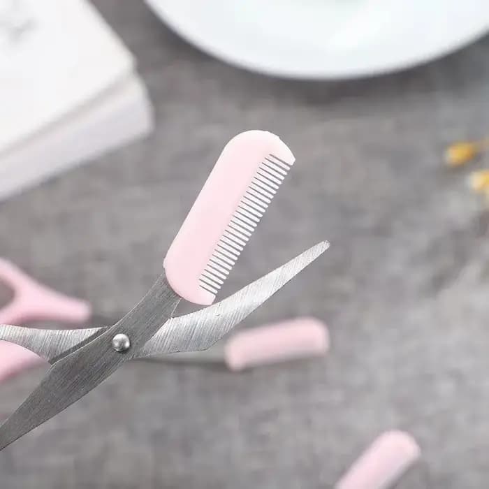 Ciseaux de coupe de sourcils en acier inoxydable avec peigne, outil de maquillage sûr pour couper le