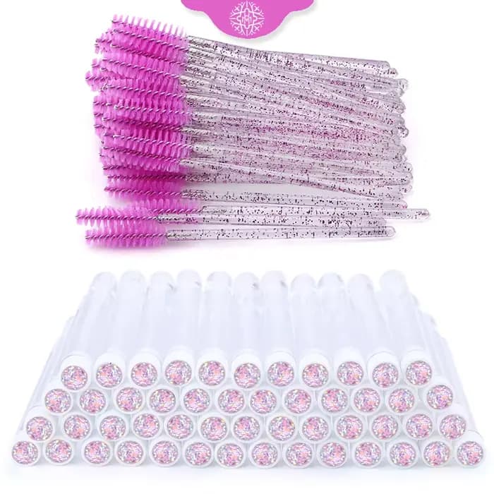 Tube de brosse à sourcils en diamant jetable, brosse à cils en cristal réutilisable, ensembles de ma