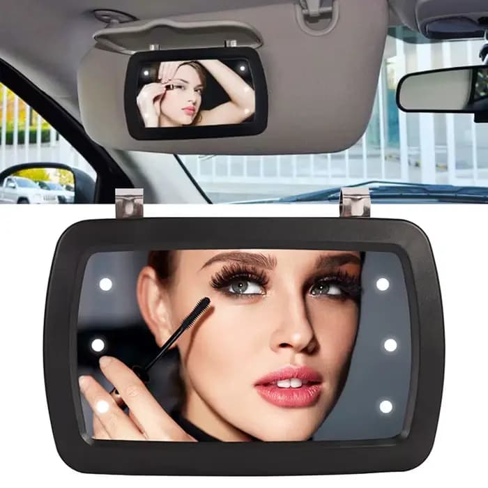 Miroir de maquillage universel pour pare-soleil de voiture, cosmétique pare-soleil, miroir de courto