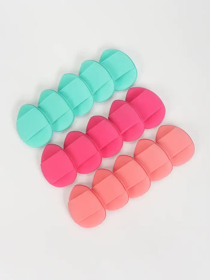 Ensemble de bouffantes de poudre éponge à coussin d'air pour les doigts, bouffantes de poudre de maq