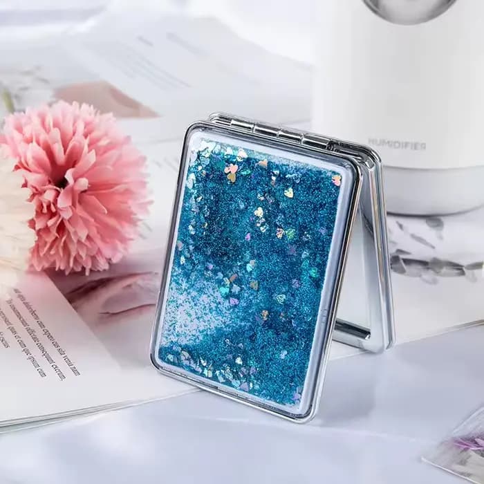 Miroir de maquillage viral créatif en forme de sablier, miroir Portable Double face de dessin animé 