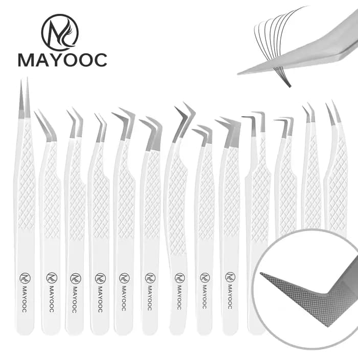 Pincettes pour Extensions de cils, avec pointes en fibres, pour artistes de cils, haute précision, a