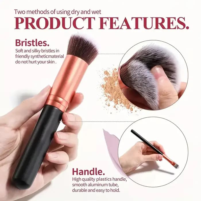 Ensemble de 14 pinceaux de maquillage professionnels pour fond de teint, fard à paupières, anticerne