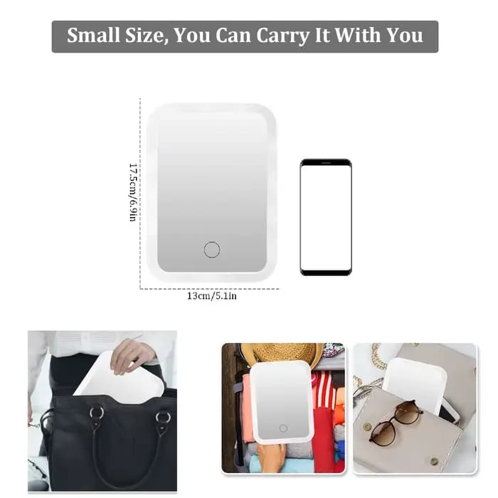 Miroir de maquillage LED miroirs cosmétiques avec lumière pliable voyage maquillage écran tactile Di