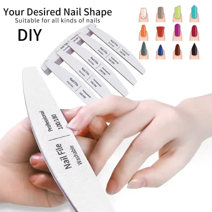 Lime à ongles 100 à 180 outils professionnels émeri pour manucure Lime 240 papier de verre Gel limes