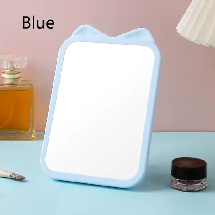 Cute Cartoon Cat Ear HD Makeup Mirror Hanging Type Desktop Single-sided Mirrors for Student Dormitor