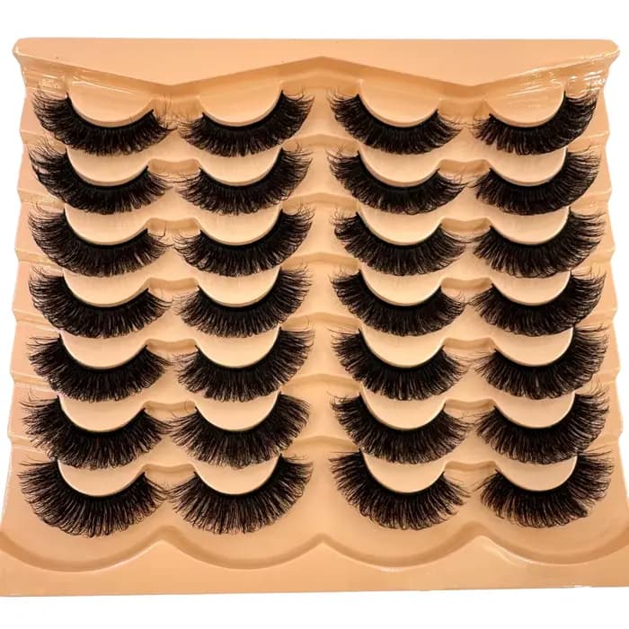 HBZGTLAD nouveau 14 paires Faux cils en vison moelleux Faux cils Volume épais dramatique oeil de cha