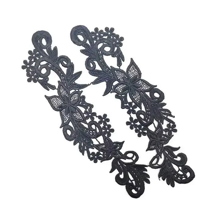 1 paire de miroirs en dentelle de Polyester avec broderie en soie légère, broderie creuse, accessoir