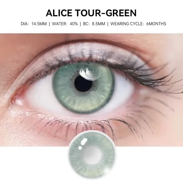 Lentilles de Contact vertes avec dioptries, 2 pièces, graduées, belle Prescription d'élève, myopie c
