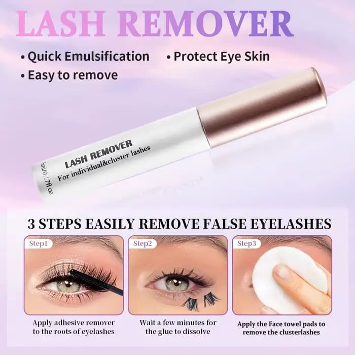 Mélange d'extensions de cils, bricolage, Styles, grappes de cils individuelles avec dissolvant de li