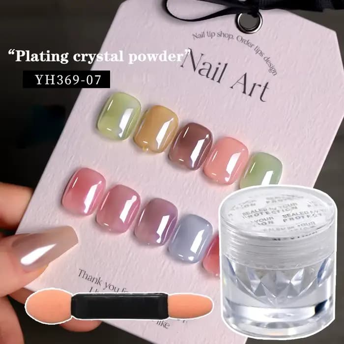 Aurora Pearl White N64.Glitter Dust, Chrome Moonlight White, Frotter sur la poudre, Shell, Mirror Pi