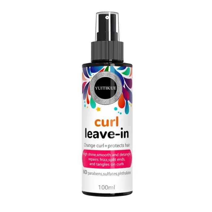 YUITIKUE Spray capillaire sans rinçage pour boucles |   Protège, lisse et démêle les boucles, pour t