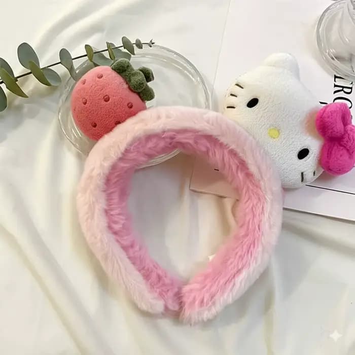 Serre-tête style Hello Kitty, mignon, kawaii, motif chat de dessin animé, antidérapant, large et con