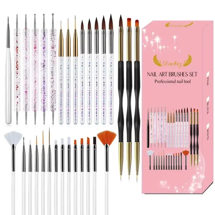 Kit de pinceaux pour nail art, pour la peinture sur ongles, la sculpture florale, la pose de pierres
