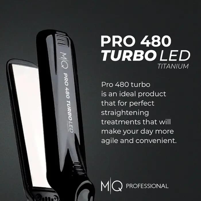 Fer à lisser professionnel MQ en titane plat Bivolt 480 ° Conception anatomique F Turbo, ultra-lisse