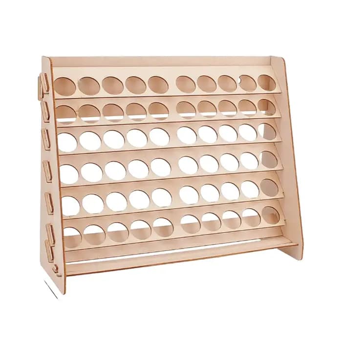 Support de rangement en bois pour bouteilles de peinture et pinceaux, avec 60 trous de 1,3 pouce, ga