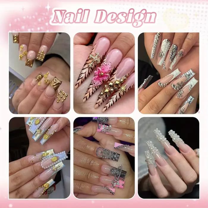 Perles plates en alliage pour ongles, accessoires de décoration, demi-perles, pièces de bijoux pour 