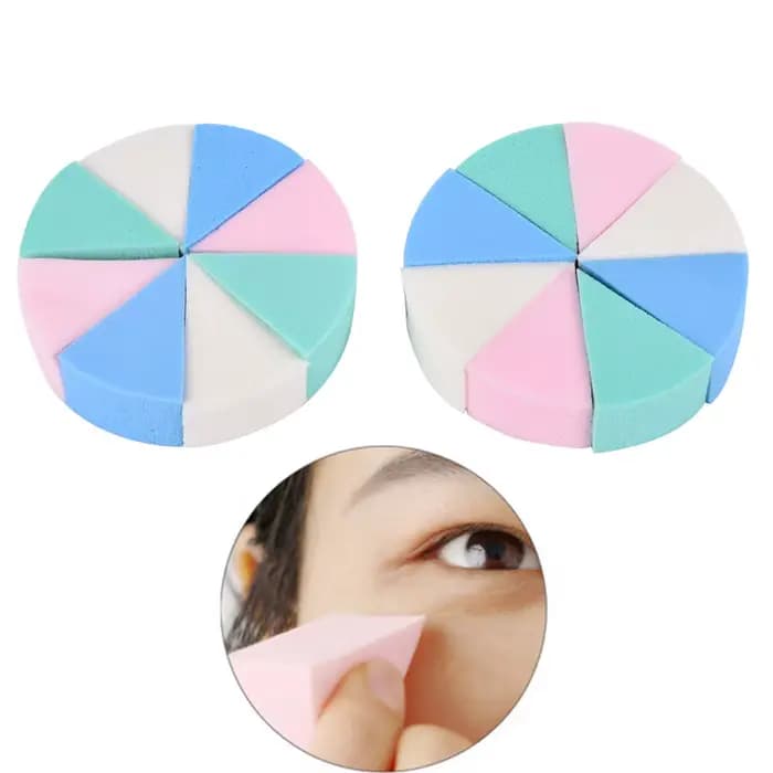 Éponge de maquillage en forme de Triangle, couleur bonbon, doux, magique, pour le nettoyage du visag