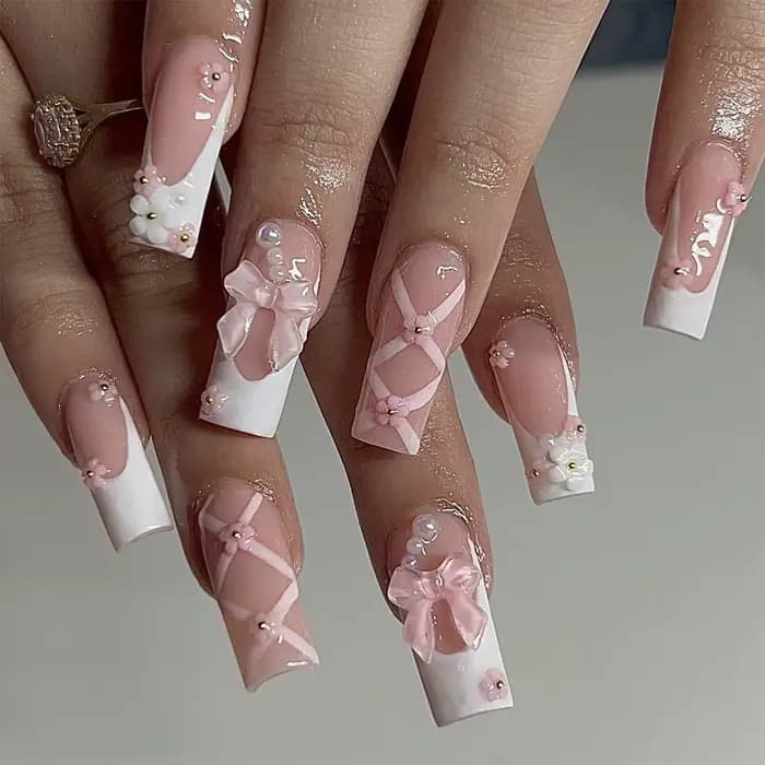 Faux Ongles Longs et Courts pour Femme et Fille, Nministériels d Floral Mignon, Décoration à 50 Poin