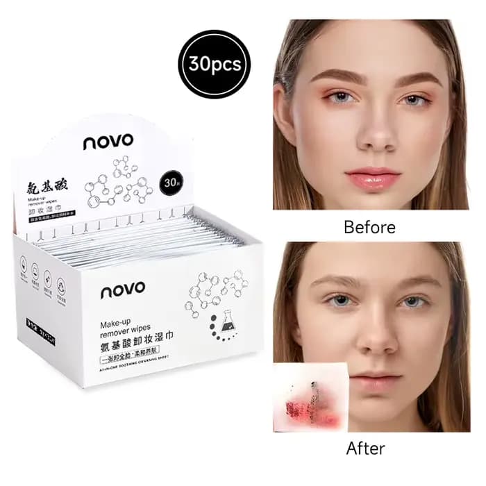 30 pièces de lingettes démaquillantes pour le visage, hydratantes et douces, nettoyage en profondeur