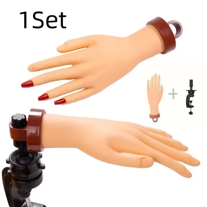 1 ensemble de faux mains pour Nail Art, Flexible, souple, réglable, en plastique, modèle prothétique