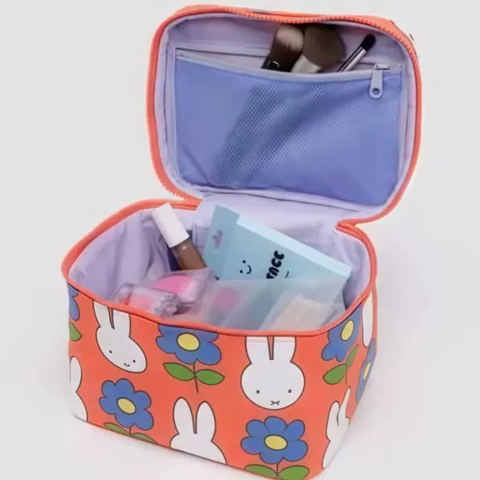 Kawaii Miffy imprimé grande capacité Portable sac de maquillage à main multifonctionnel voyage sac de rangement cadeau jouet pour fille
