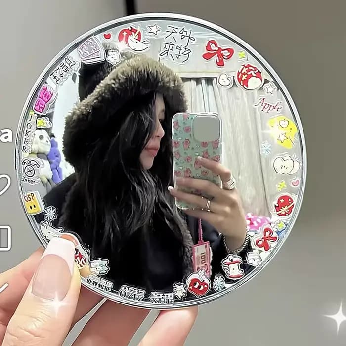 Miroir convexe rond, accessoires photo pour selfie