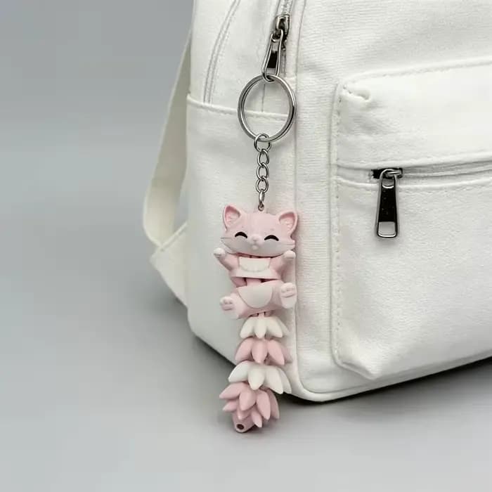 Porte-clés chat rose mignon, un accessoire adorable adapté aux sacs à main, aux sacs à dos et aux portefeuilles
