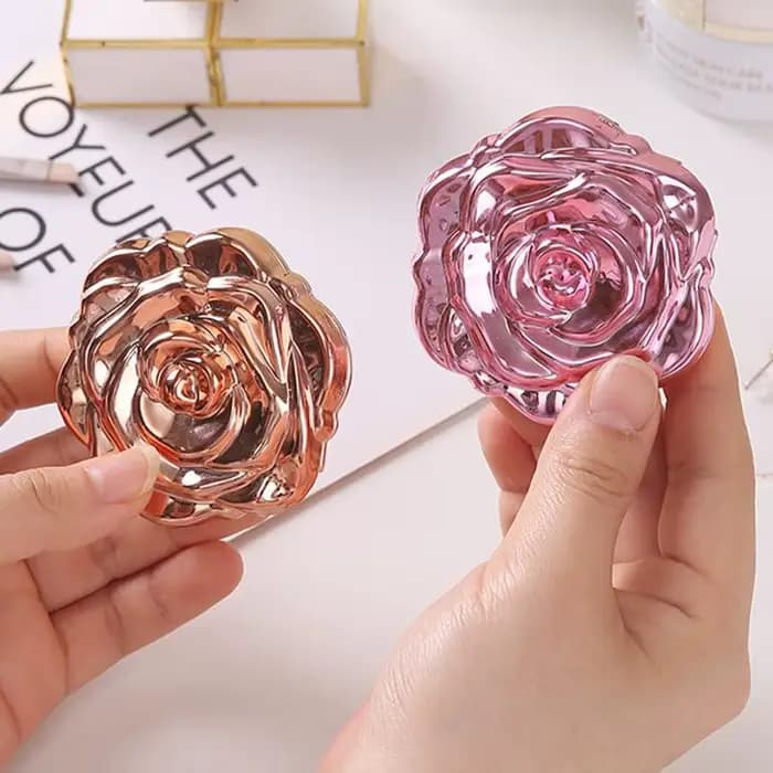 Mini miroir de maquillage Portable-miroir Compact Double face rétro fleur de Rose