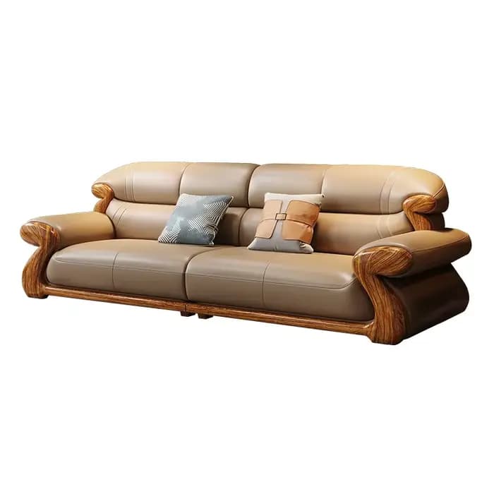 Canapé d'angle de luxe avec accoudoirs, grand canapé romantique à coussins, élégant divano da soggiorno, accessoires pour la maison