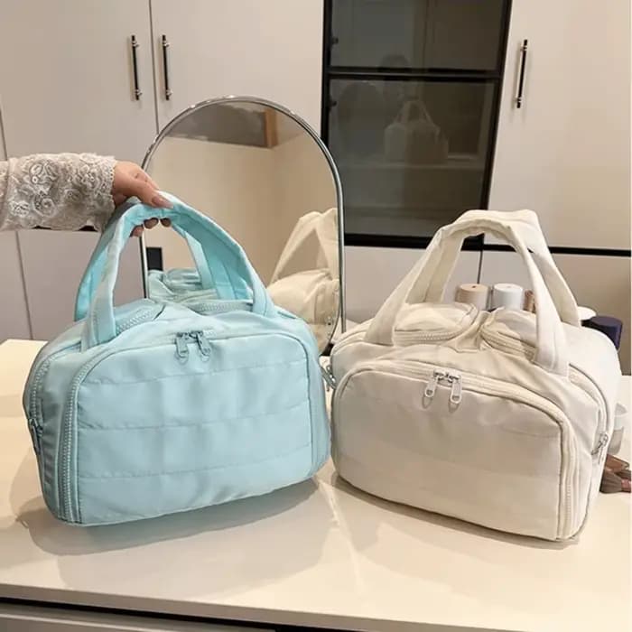 Sac à cosmétiques Kawaii de couleur unie