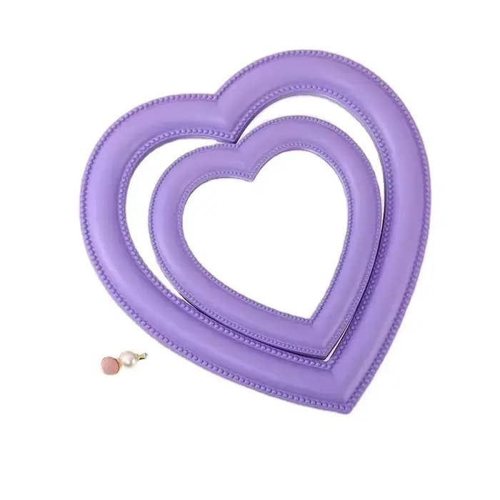 Miroir d'amour miroir de maquillage de table double miroir de dressing suspendu au mur coeur mignon livraison directe