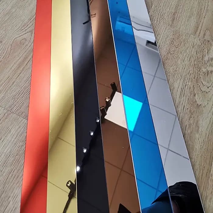 Bande de miroir de bord de plafond, 50cm, auto-adhésive, en acrylique, pour carrelage mural, décoration murale 3D, décoration de fond de télévision, DIY bricolage
