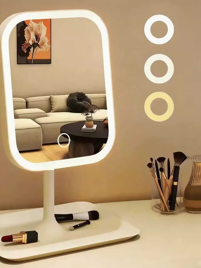 Miroir de courtoisie 3 couleurs lumière LED