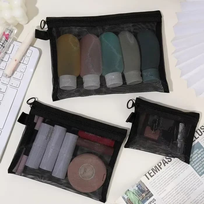 Sacs à cosmétiques transparents en maille