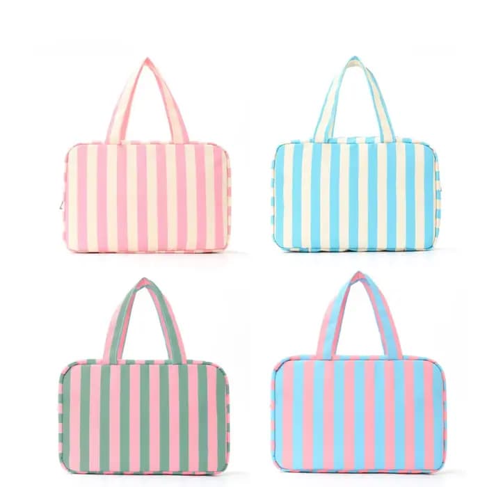 Trousse de toilette unisexe rayée