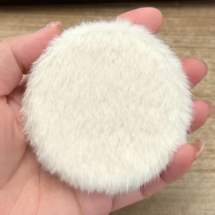 Mini miroir de maquillage rond en peluche