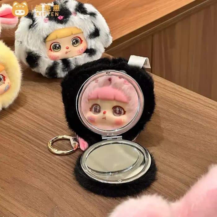 Série de miroirs de maquillage Chaton : Boîte mystère avec miroir au design créatif et mignon