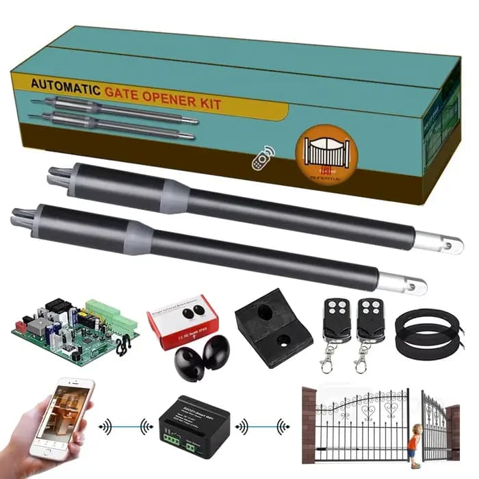 Ouvre-porte automatique à coque en aluminium pour portails jusqu'à 12 pieds de long et 550 lb pour kit d'ouvre-porte automatique à double portail battant